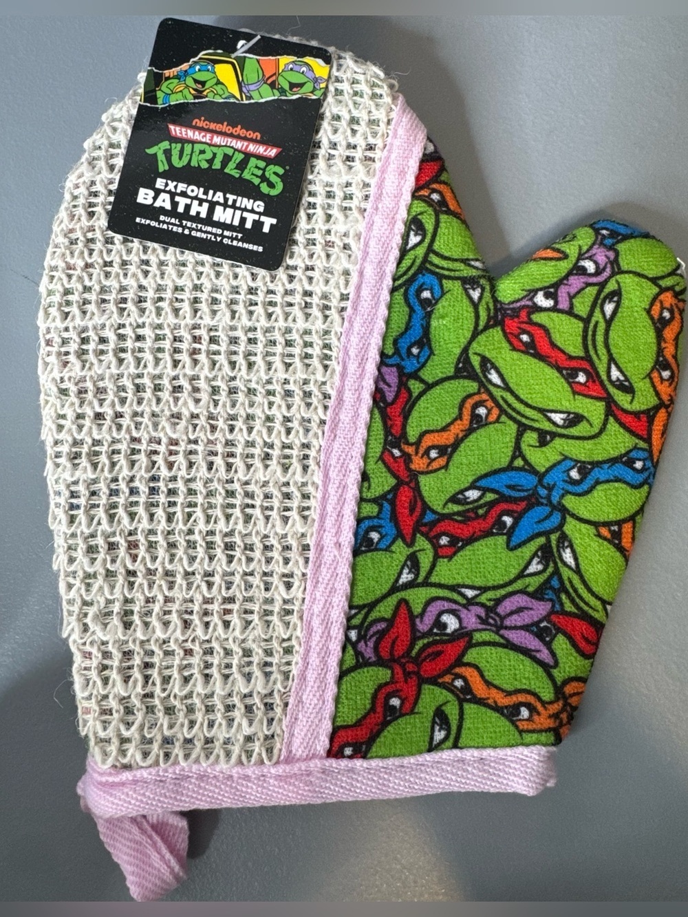Teenage Mutant Ninja Turtles dual textured  Exfoliating Bath Mitt - Green pastel